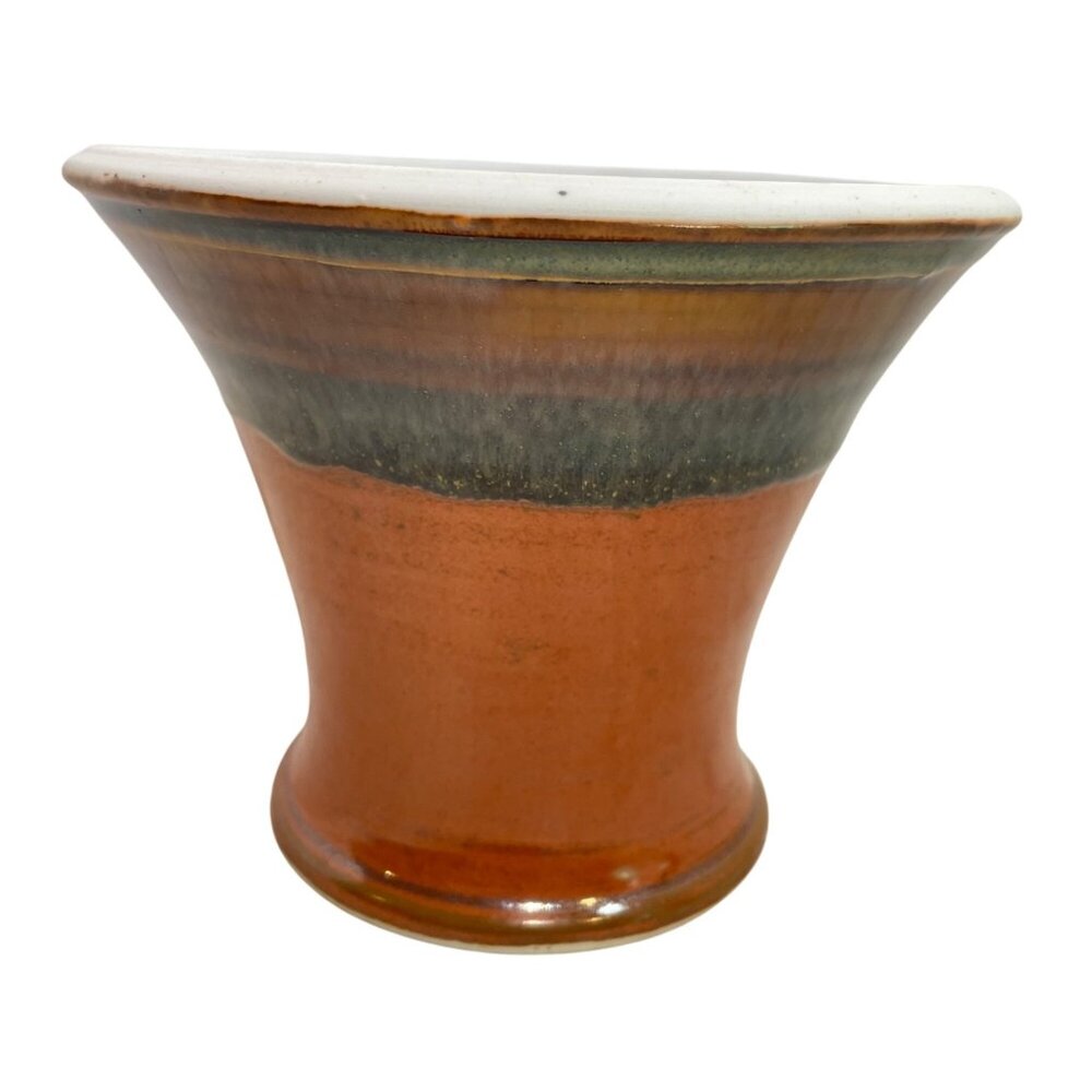 Vintage Handcrafted Pottery Vase, Riser, Planter with Multicolor Glaze